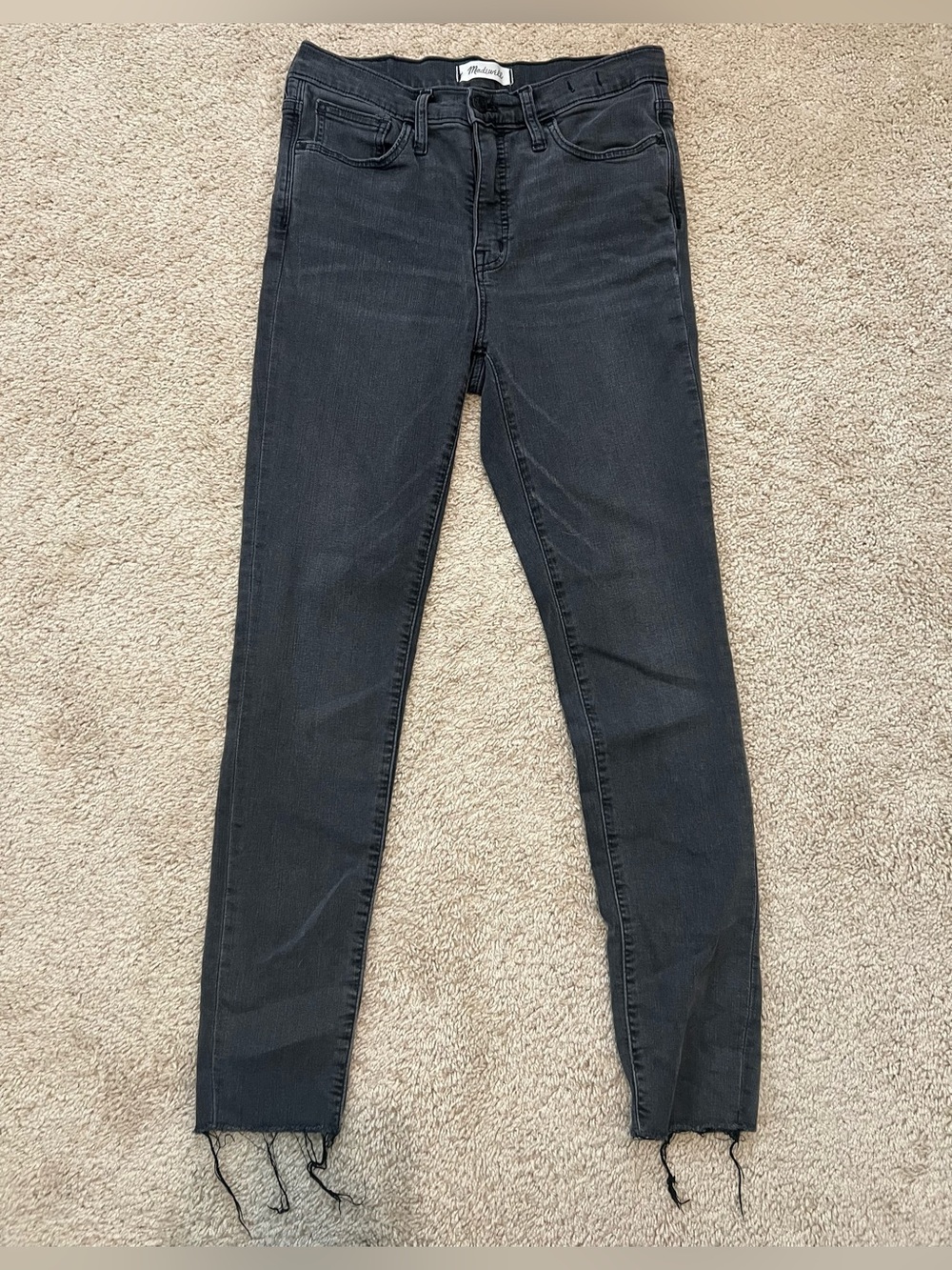 Madewell Women's Skinny Jeans 9" Mid Rise Size 28 Gray Distressed